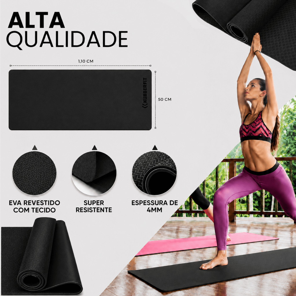 Colchonete Academia Tapete Yoga EVA 110x50x4mm Fitness Com Pequenas Avarias