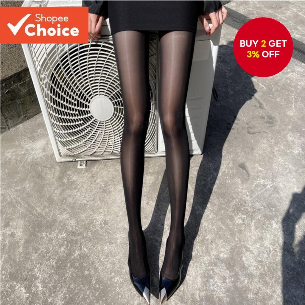 Sheer Silky Pantyhose Anti-snag Tights Black Skin Tone Flaw-concealing Multi-occasion 4 Options