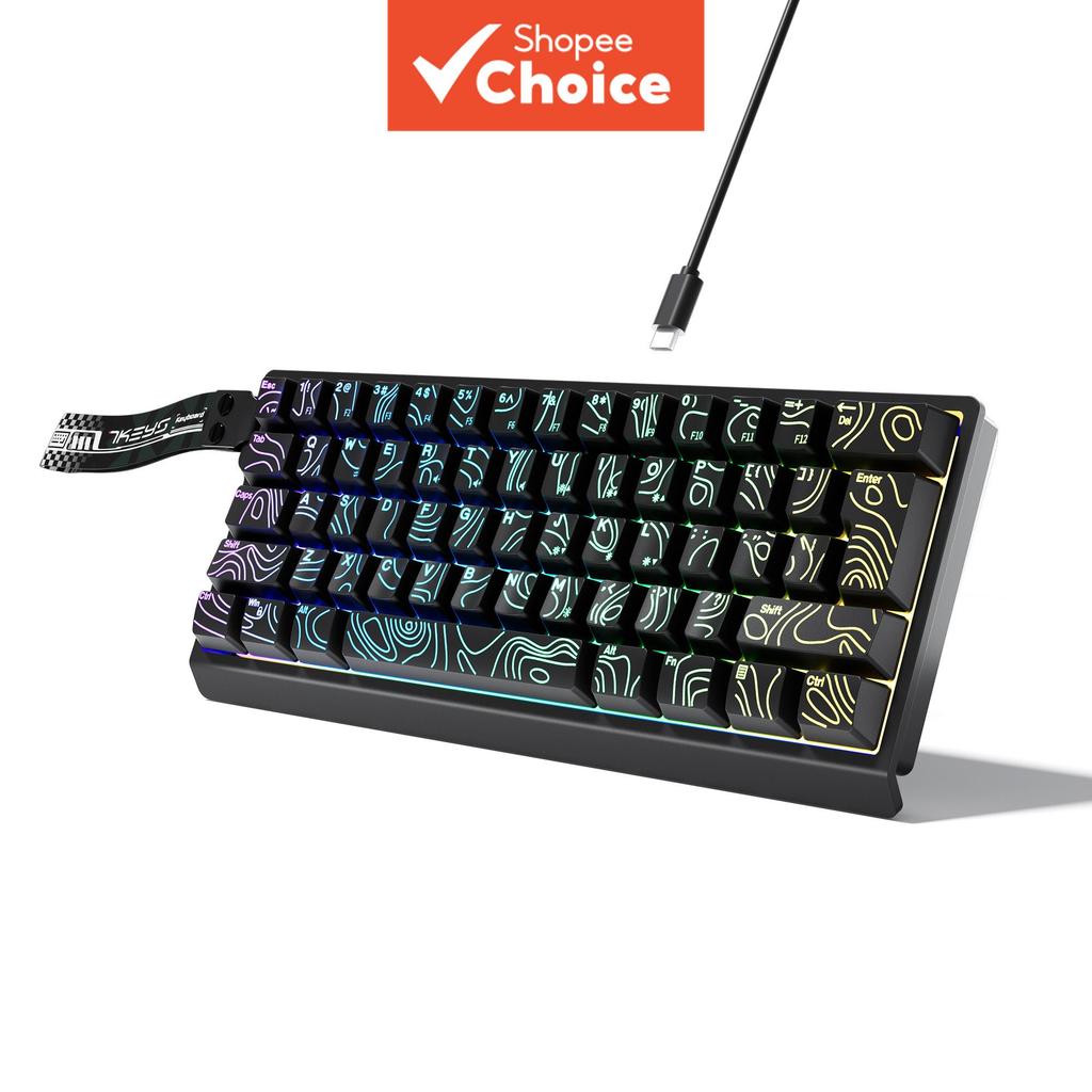 RGB Backlit Wired Gaming Keyboard 60% Compact 61 Keys G61-5 Ergonomic Keyboard Detachable Type-C Ant