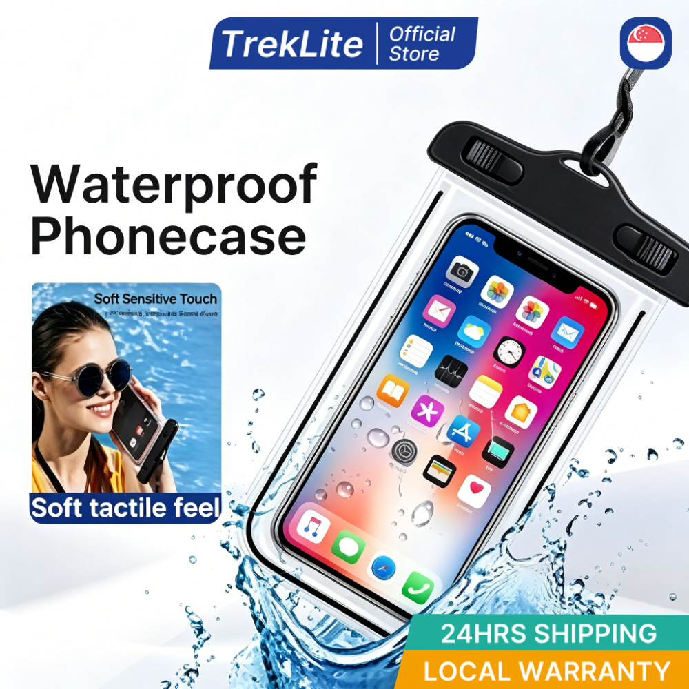 [TrekLite] 7.2-inch universal waterproof cell phone pouch Portable Waterproof Phone Case Full View Transparent Pouch