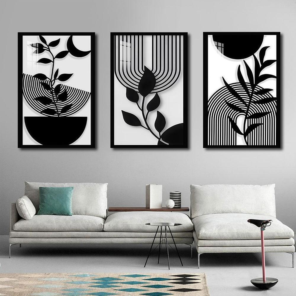 3pcs Minimalist Floral Leaf Wall Decor Modern Aesthetic Plant Art Print Living Room Home Decoration