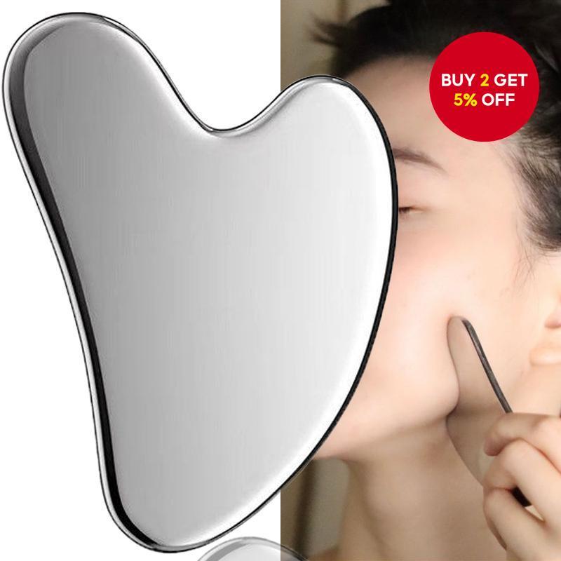 Stainless Steel Gua Sha Tool – Heart-Shaped Facial & Body Massage Board for SPA Relaxation Stainless Steel Gua Sha Stainless Steel Gua Sha Tool Face Gua Sha Tool Face Massager Face Roller