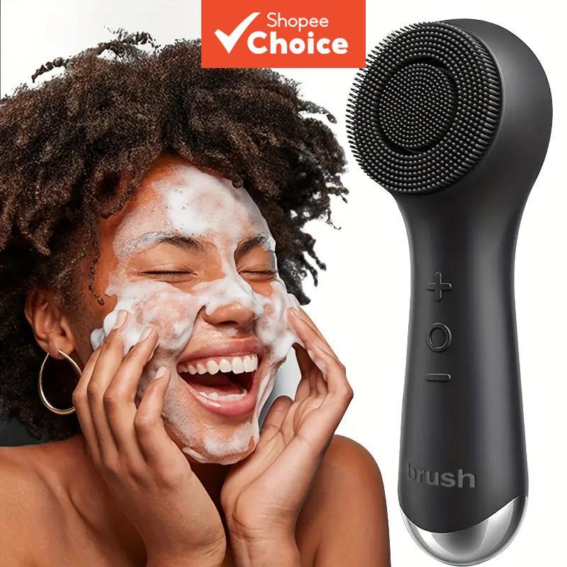 Portable Electric Facial Cleanser, Silicone Brush Gentle Skin Care, USB Rechargeable Face Wash Brush for Men & Women
