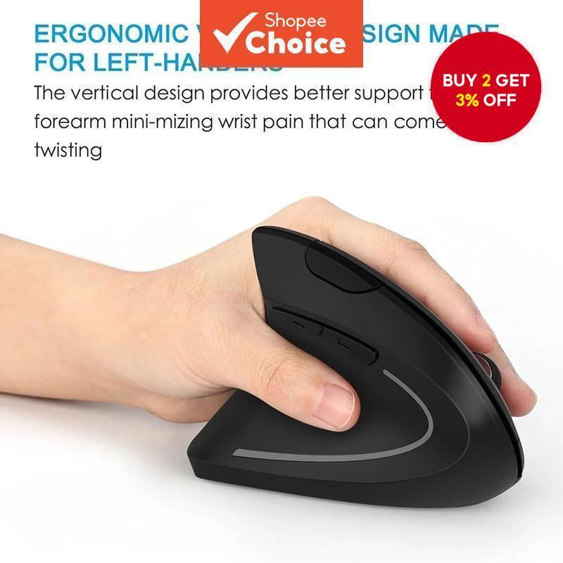 Vertical Wireless USB Mouse Ergonomic Rechargeable/Battery Portable PC Gamer For Computer Lap top No