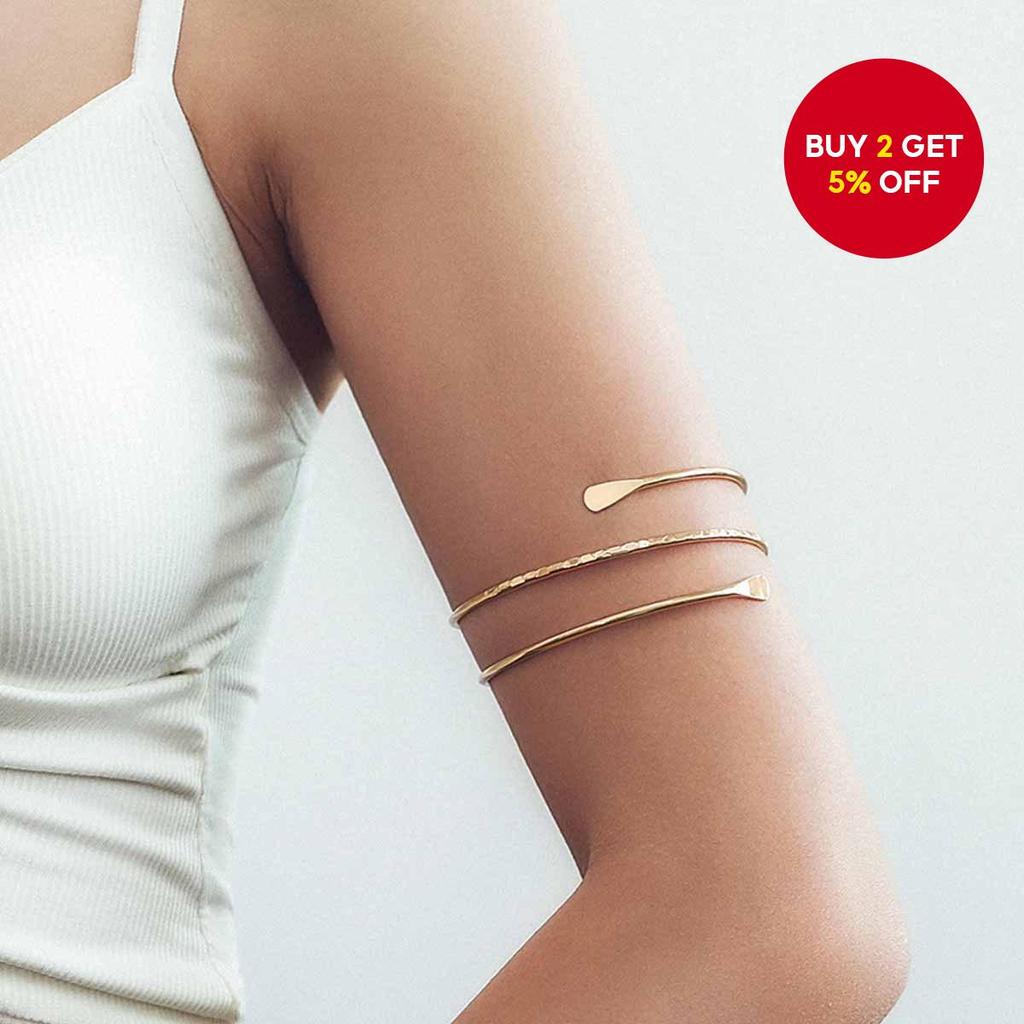 Spiral Arm Cuff for Women Minimalist Metal Bracelet Trendy Jewelry Gift