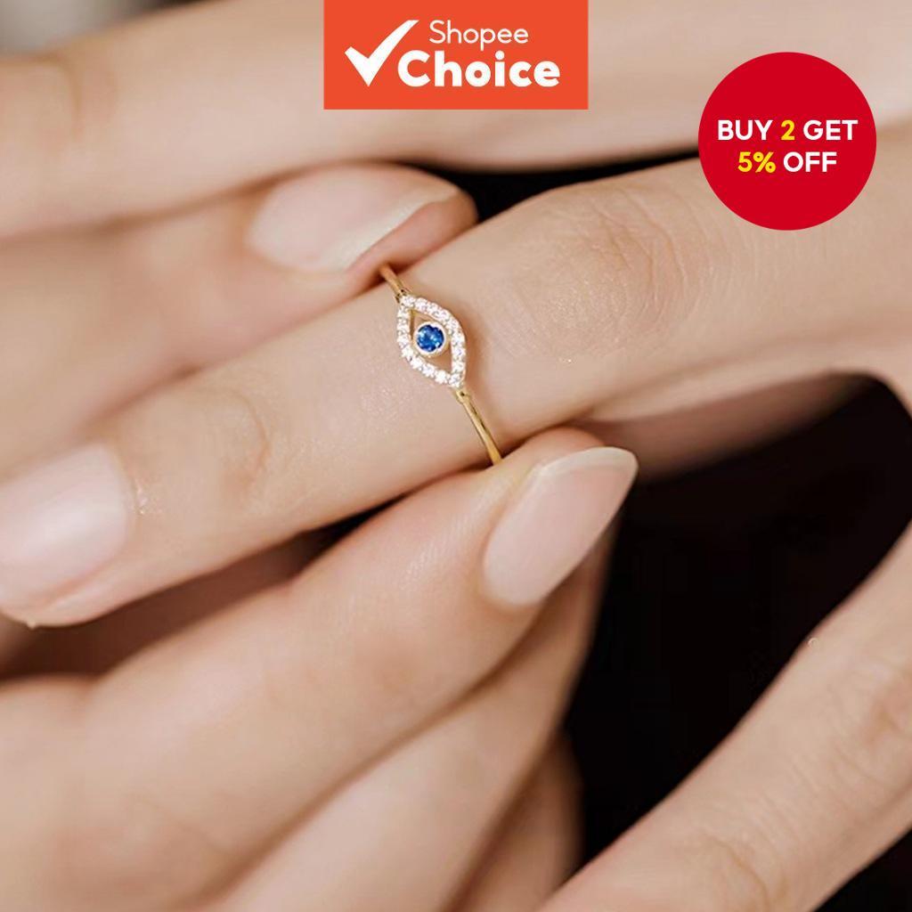 Evil Eye Open Ring Adjustable Luck Protection Jewelry Gift for Women Evil Eye Ring