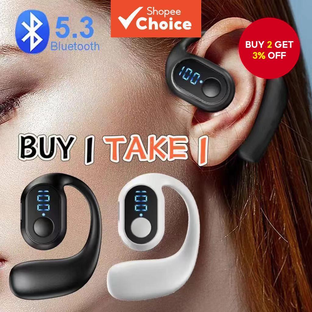 Buy 1 Get 1 Wireless Bluetooth 5.3 Waterproof Headphones Long Battery Business with Mic Ear Plugs, F