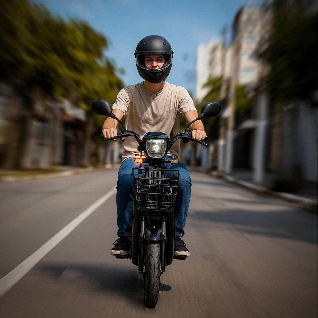 Moto Scooter Elétrica 500w 32km Sem CNH Autonomia 40Km Preto