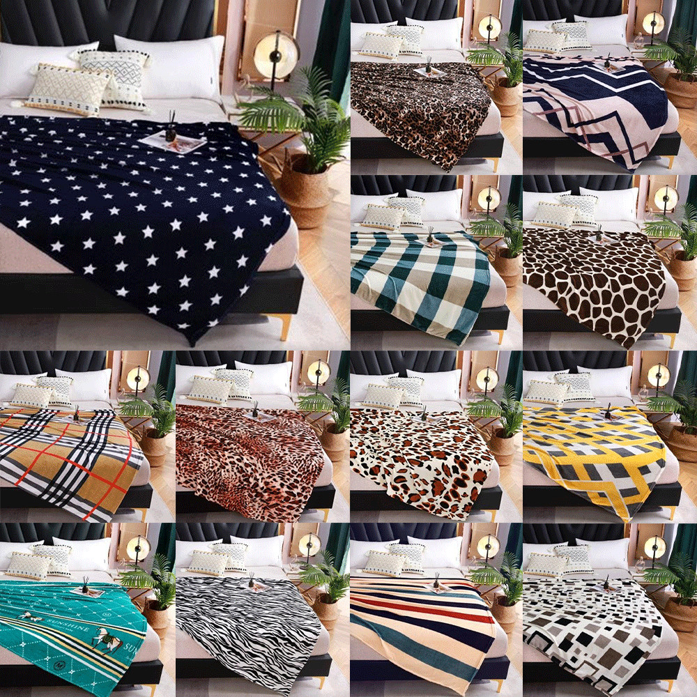 Soft Fleece Wool Blanket Warm Comfortable Printed Throw Blanket for Bed Sofa Travel Home Us