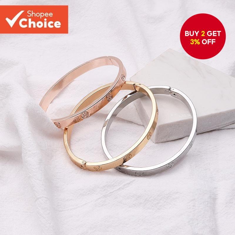 Titanium Steel Bangle for Women Men Open Style Non Tarnish Couple Bracelet Fashion Accessories
