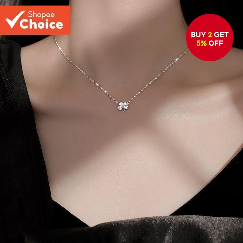 Minimalist Fashion Four Leaf Clover Long Necklace For Women Trendy Lucky Pendant Jewelry for Women