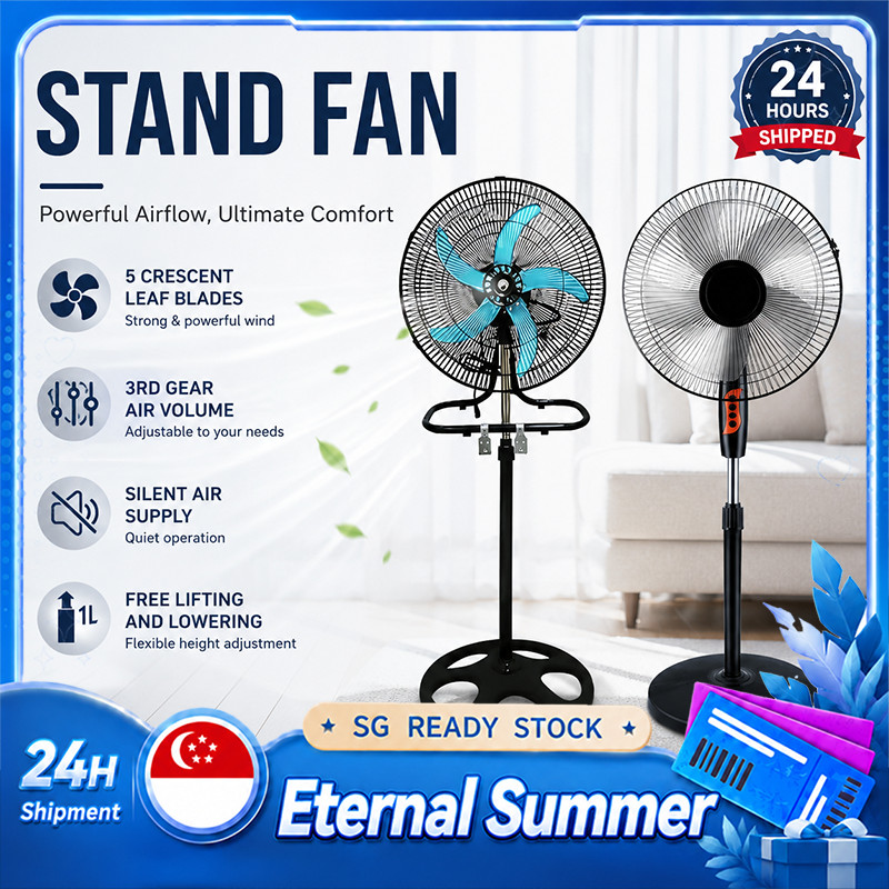 【SG IN STCOK】Ventilador 18 Inch 3 in 1 Industrial Fan Metal Blade Standing Fan 18 Inch Plastic Pedestal Fan