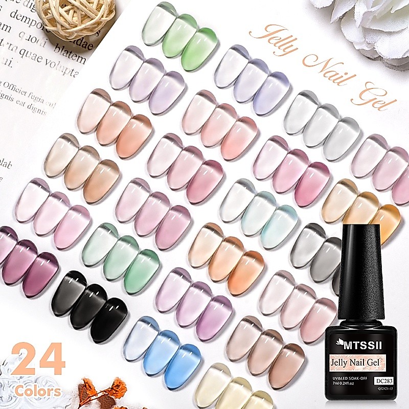 【COD Local Shipping】MTSSII Jelly Color Gel 7ml Nail Polish Gel Nail Colorful Long Lasting Soak Off U