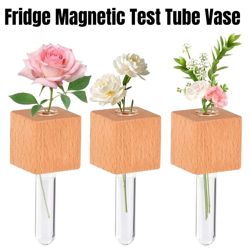 Mini Vase Magnets for Fridge Hydroponic Plant Test Tube Vase DIY Flower Arrangement Vase Home Decor