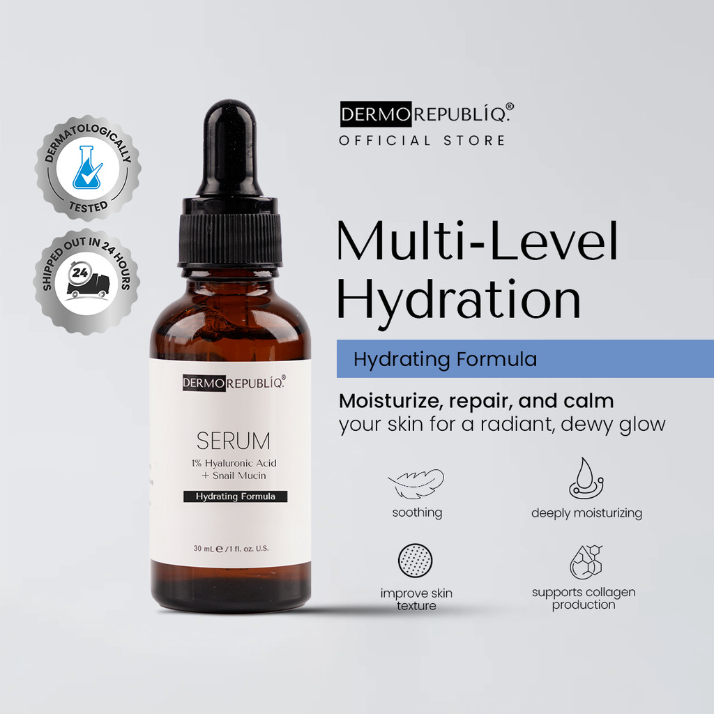 Dermorepubliq 1% Hyaluronic Acid + Snail Mucin Serum