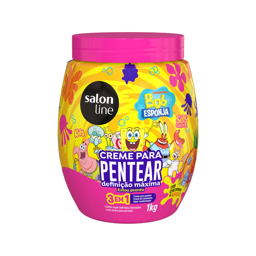 Creme pra Pentear Bob Esponja Salon Line SOS Cachos Kids 1kg