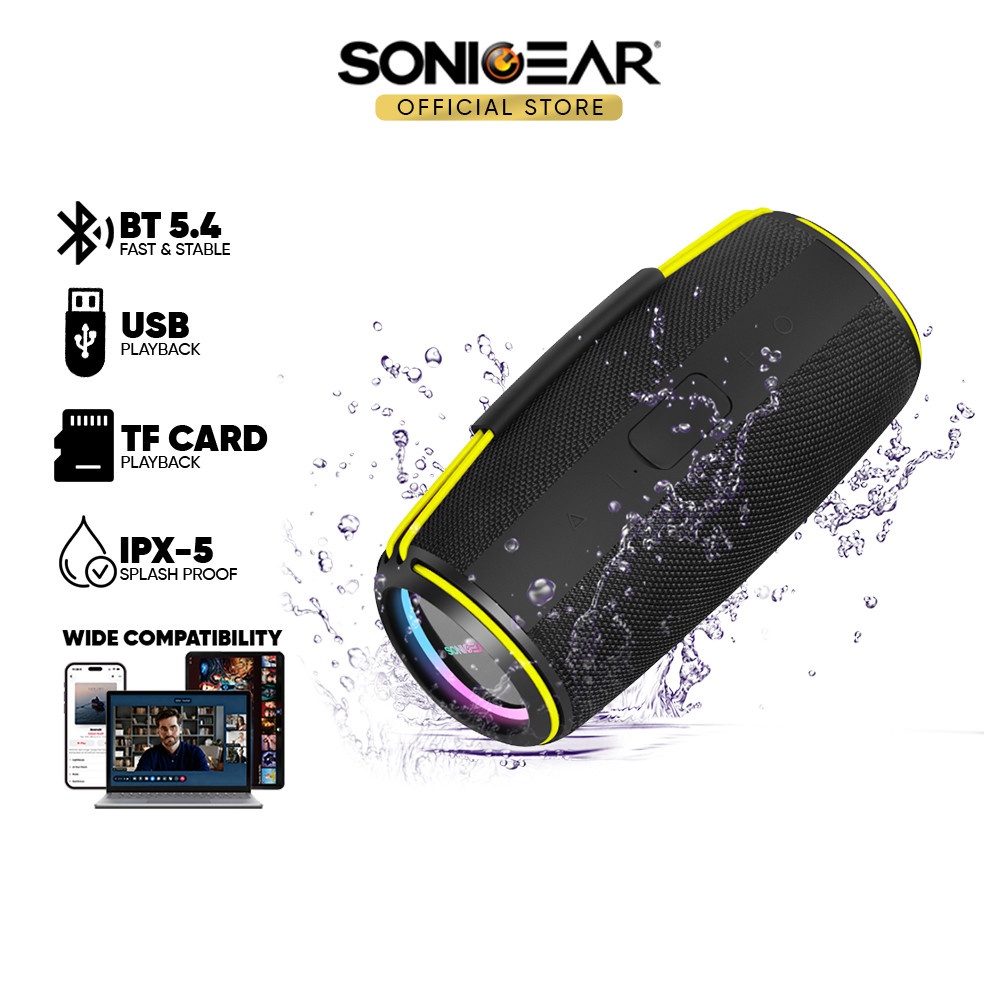 SonicGear SonicGo Boom 6 Bluetooth Speaker Waterproof USB Playback TWS
