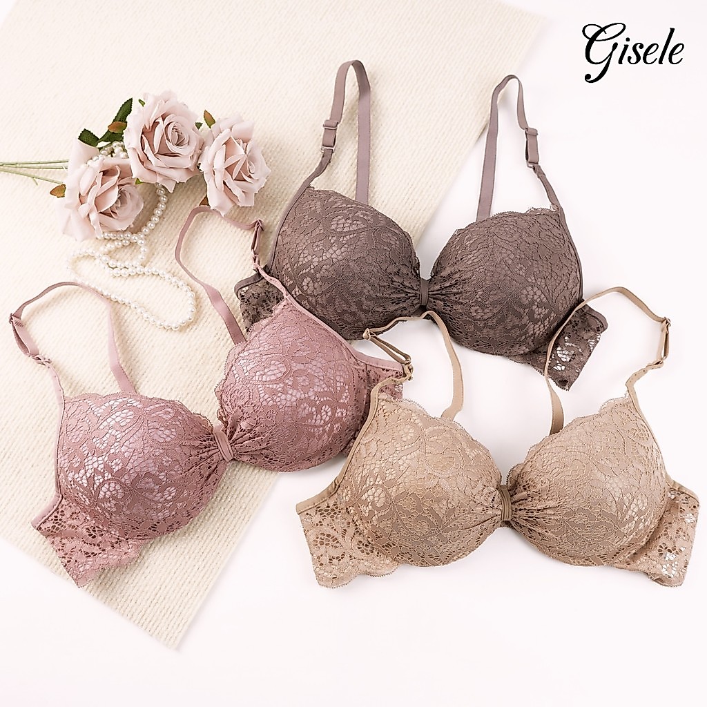 Gisele Women's Bra Underwired Floral Lace Design Comfortable Adjustable Bra Ladies Lingerie Cup B