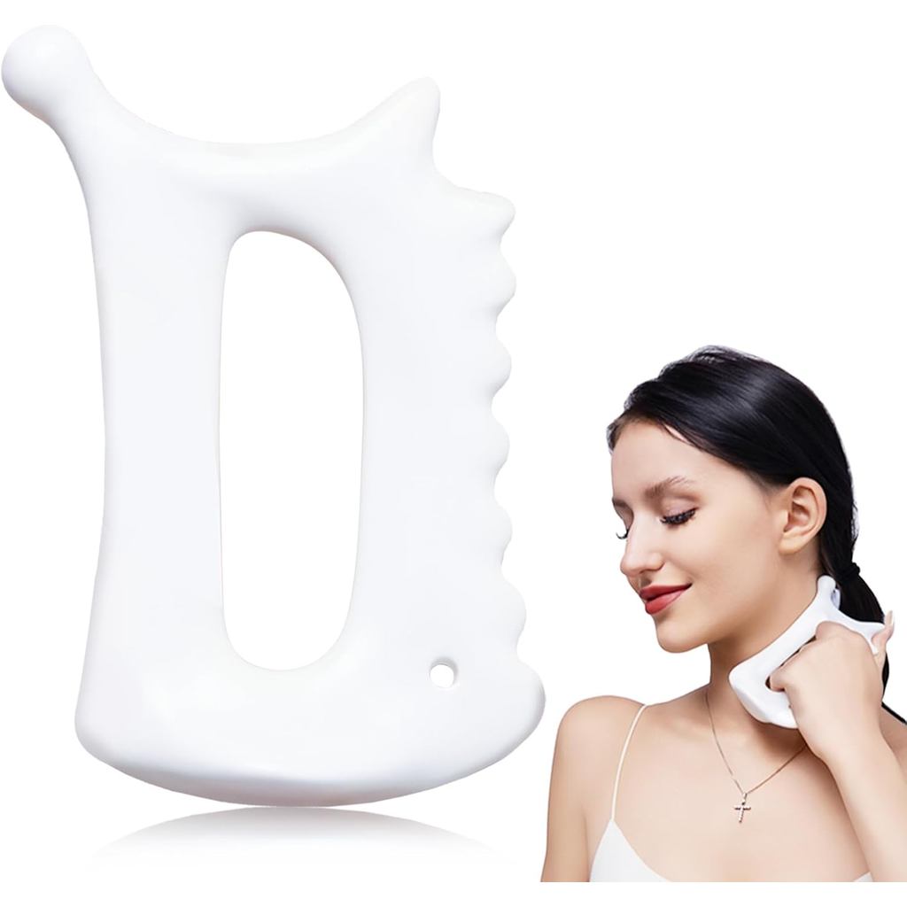 Body Gua Sha Tool,6-in-1 Gua Sha Facial Tools for Lymphatic Drainage,Ceramic Body Guasha Massager Tool for Stress Relief,Trigger Point Tool for Fascia Massage