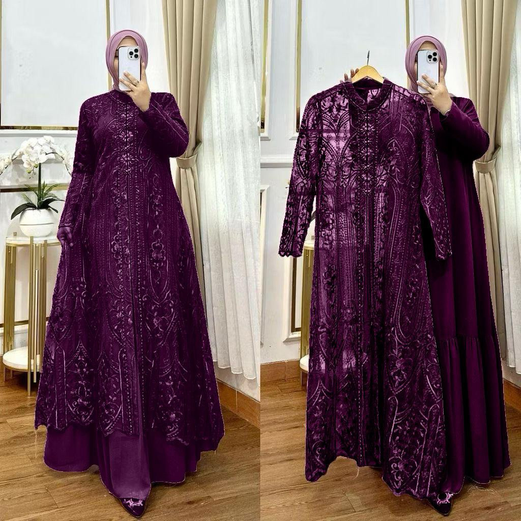 COD Dress Brukat Terbaru 2025 / Mewah Kekinian  / Laksmi Dress /  Gamis Terbaru / Gamis Pesta