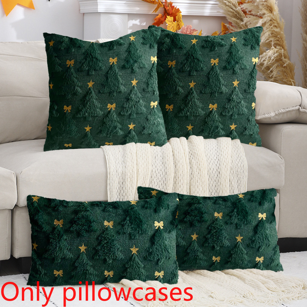 Christmas Tree Pillow Cover (coreless) Decorative Soft and Fluffy Pillow Cover for Home Decoration S