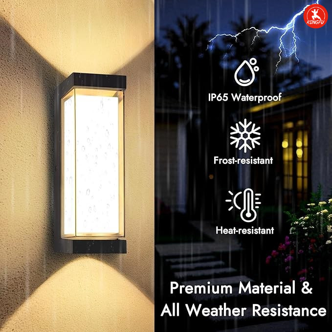 Courtyard Wall Lamp Outdoor Waterproof Anti-rust Black Exterior Wall Sconce Gate Pillar Light Balcon