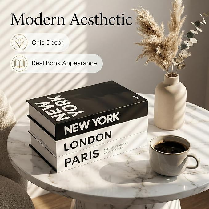 Decorative Simulation Book City Print Fake Books Home Desktop Photography Prop Decor