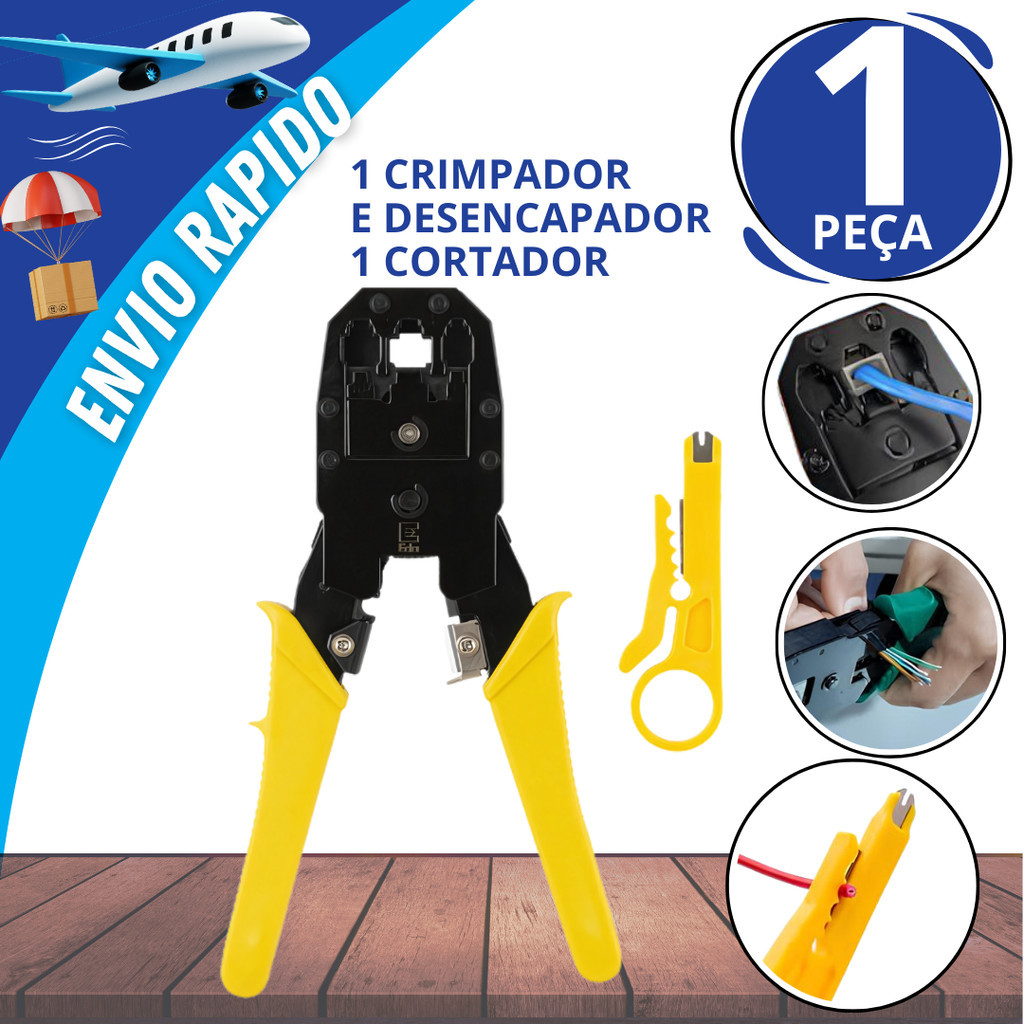 Alicate De Crimpar Decapador Cortador Para Cabos de Rede Internet Profissional RJ11 RJ12 RJ45