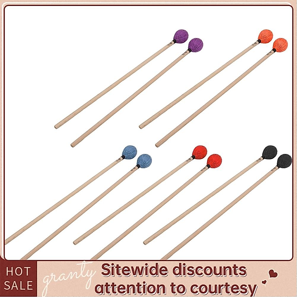Granty Yarn Head Mallet Marimba Mallets Soft Playing Professional Strong Toughness with Maple Handle