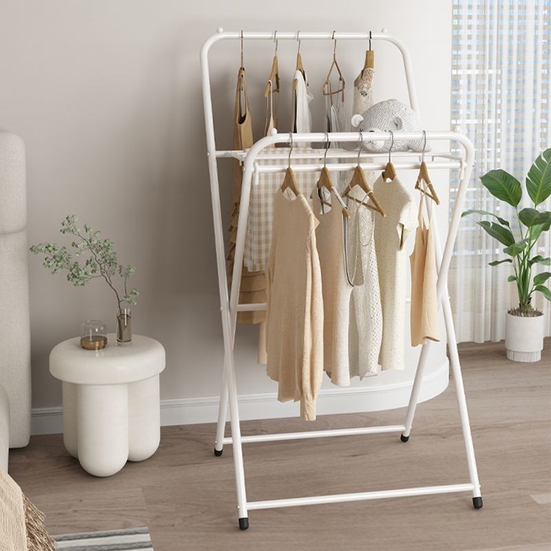Small floor-standing clothes drying rack for dormitories, folding multi-functional drying rack, indoor balcony clothes drying pole, hanging clothes rack for drying clothes