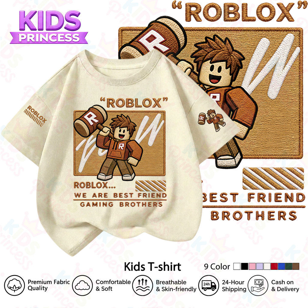 COD America Trendy Sandbox Game Imitation Embroidery Print Kids and Adult Casual Comfortable T-shirt