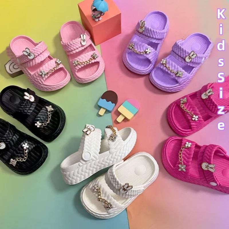 Size18-35 Kids Slipper Sandals Bathroom Girl Footwear Flip Flop Slide Walking Shoes Casual