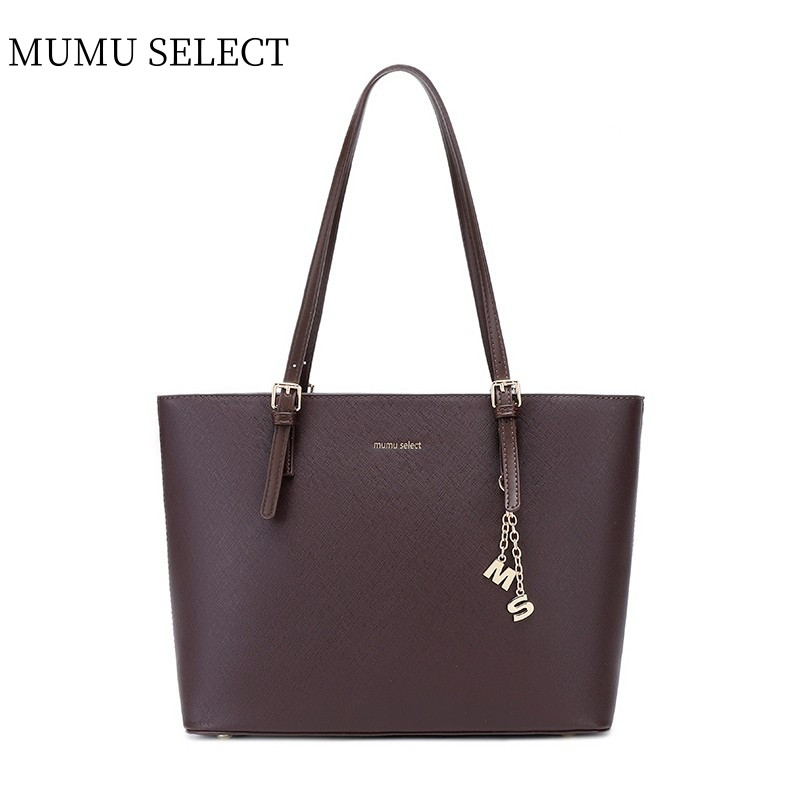 【Mumu Select】M334 Large Quality Pu Leather Women Office Tote Bag Adjustable Shoulder Straps Bags