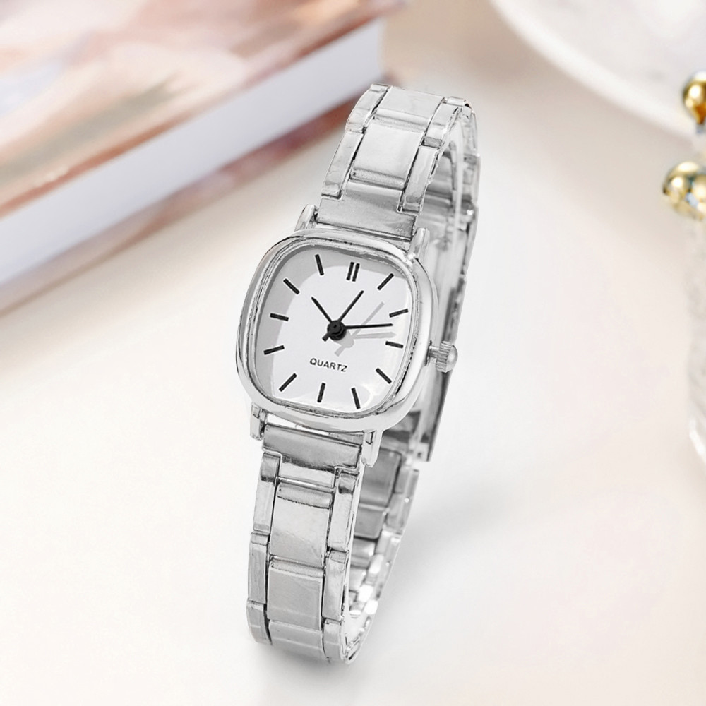 Modern Square Minimalist Watch, Alloy Quartz Bracelet For Working Women Business Casual Aesthetics