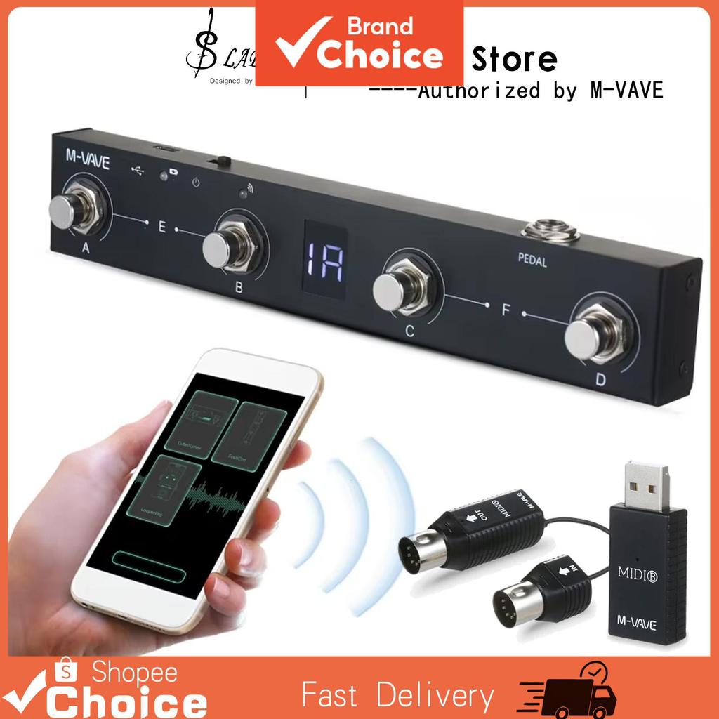 M-VAVE Chocolate BT Pro MIDI Foot Controller 4 Programmable Footswitches USB BLE MIDI App Control Fo