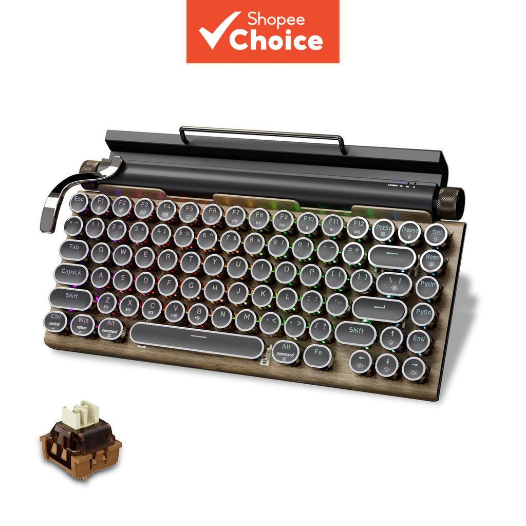Retro Mechanical Keyboard for Laptop iPad Tablet Keyboard for Phone RGB Hot Swappable Wireless Keybo