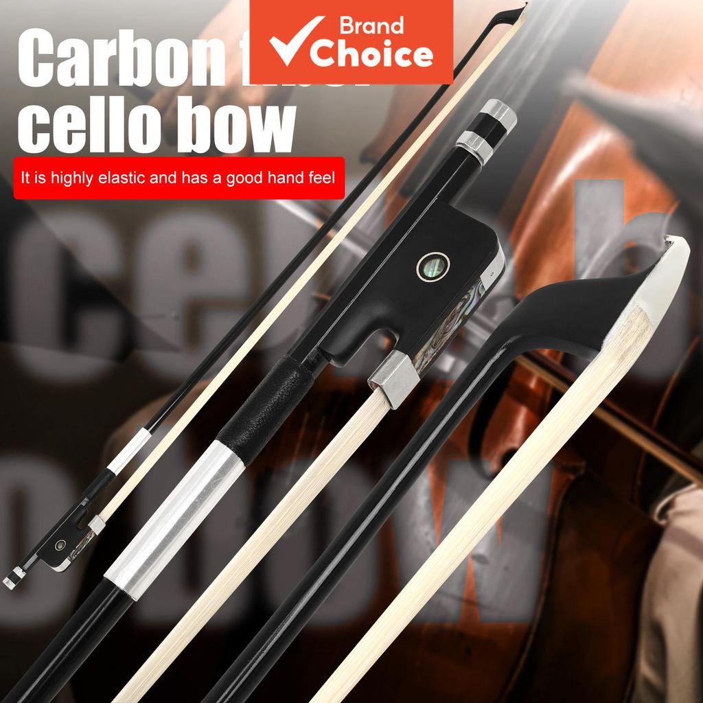 IRIN QC 08 Cello Bow Black Carbon Fiber Pure Ponytail Colored Shell Sheepskin Hand Held Cello Access