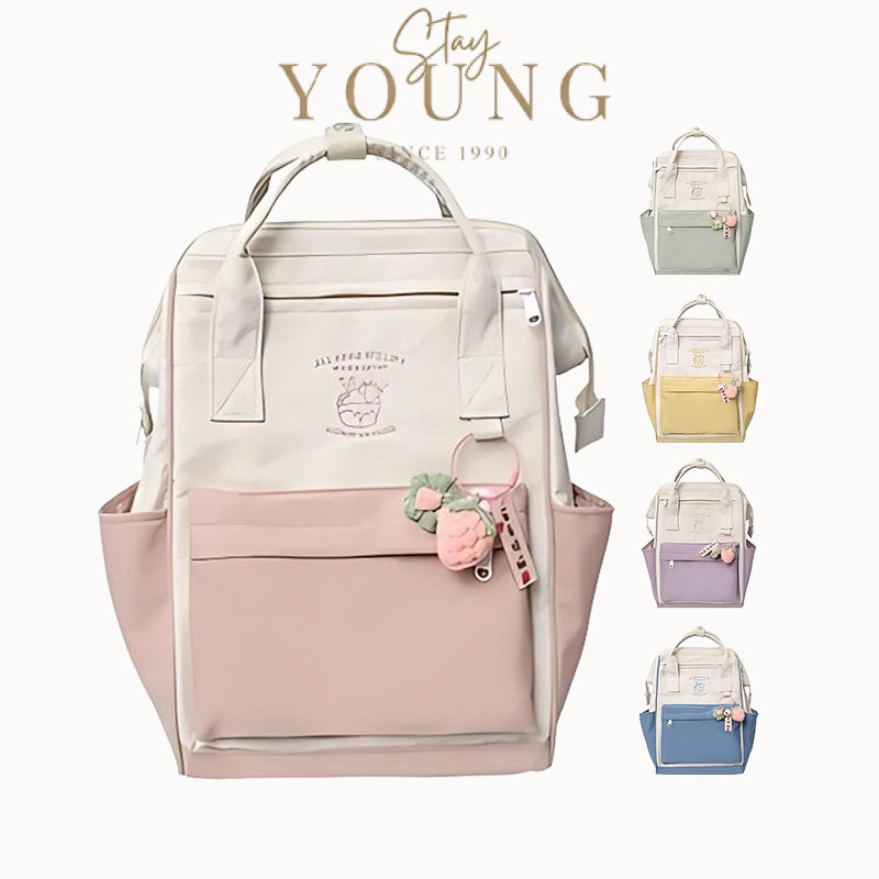 StayYoung Backpack Women's Waterproof Large High School Bag Suitable for Cute Travel Student #B0010