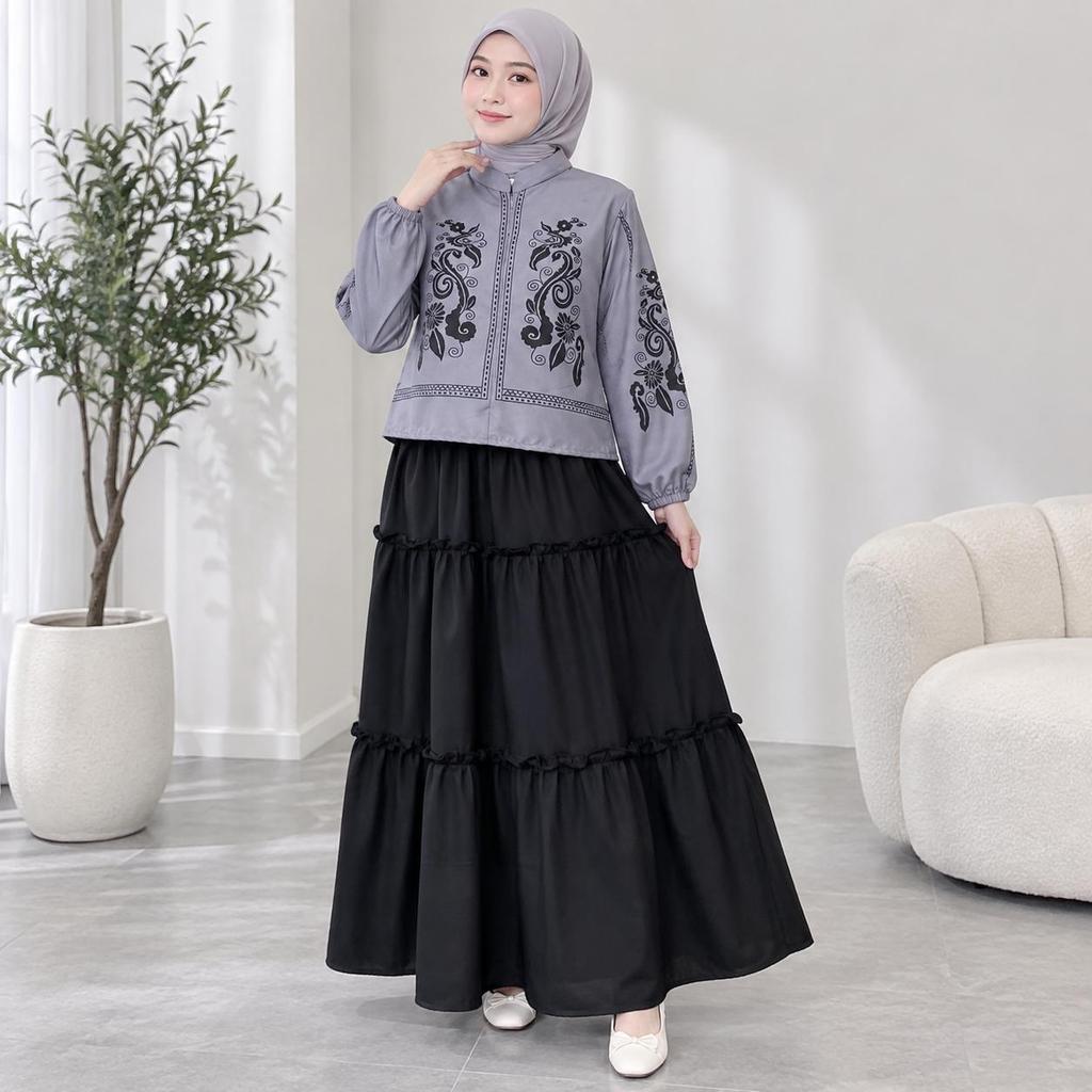 NJW - Setelan BIANA set rok basic Bohemian oneset busui pakaian wanita kekinian