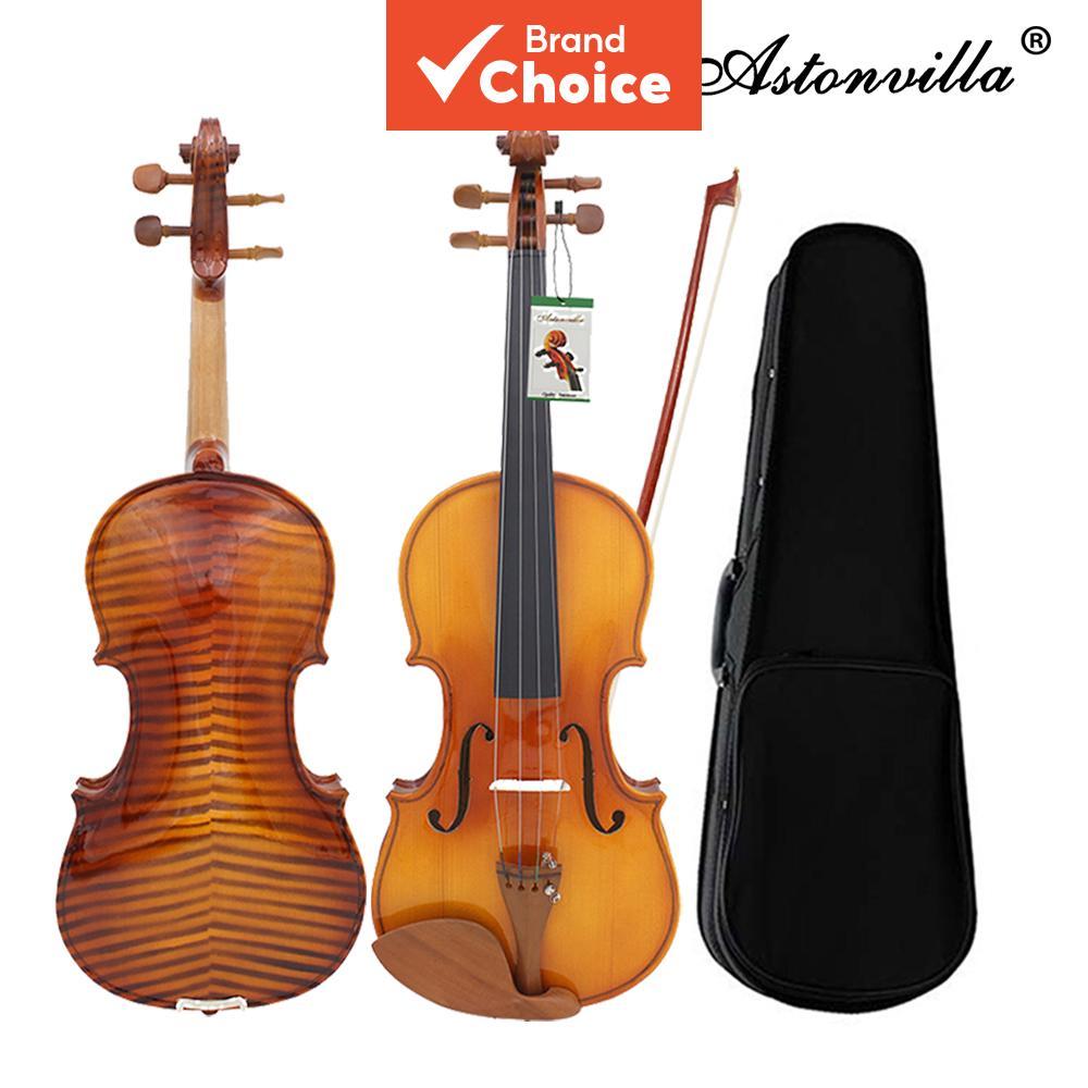 Astonvilla Violin Professional 4/4 3/4 1/2 Tiger Stripes Bright Acoustic Violin Beginner Music Lover