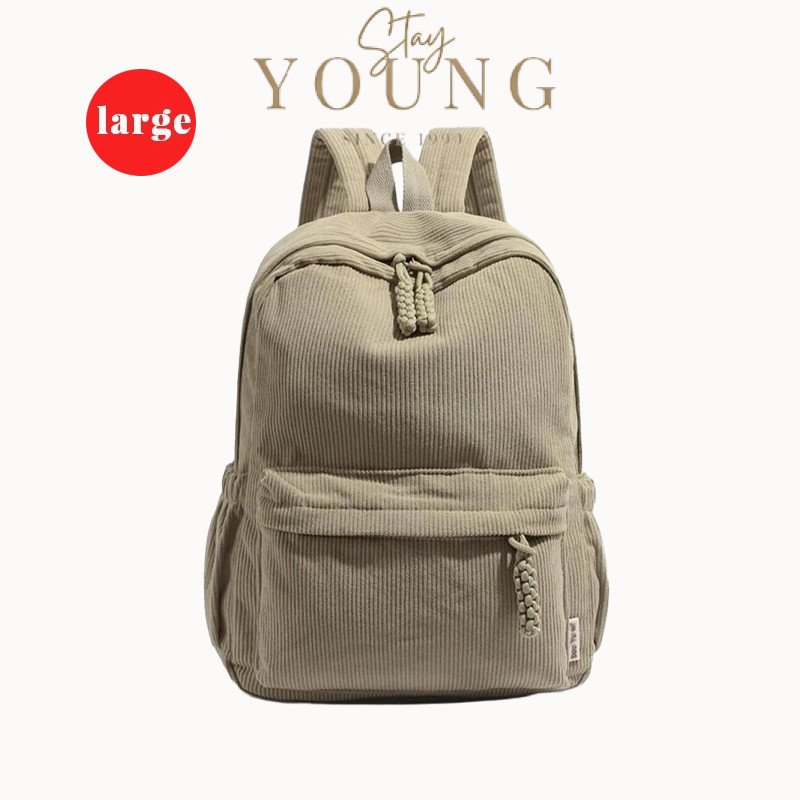 StayYoung Corduroy backpack women's backpack fashionable small size suitable for commuting #B5805
