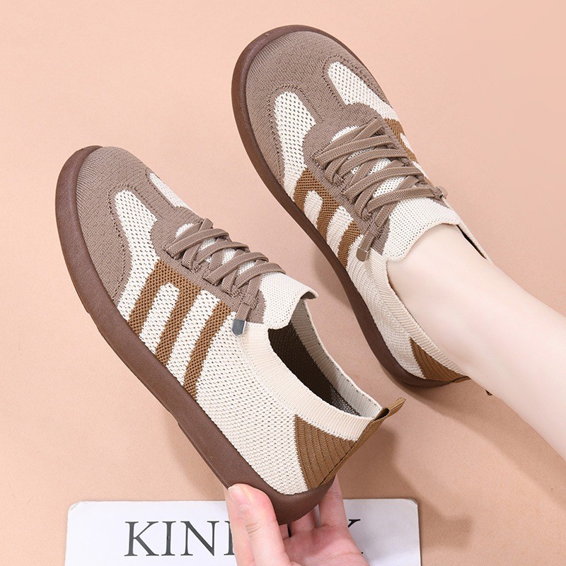 New Women's Mesh Doll Shoes Office Flat Loafers for Daily Walking Soft Sole Anti-slip Add 1 size