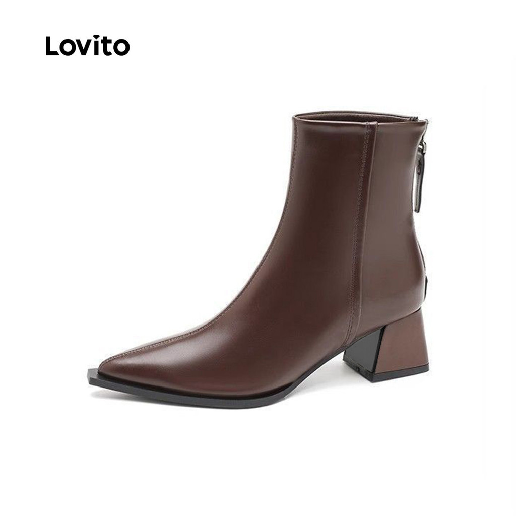 Lovito Women Elegant Texture Korean Boots LFA103123