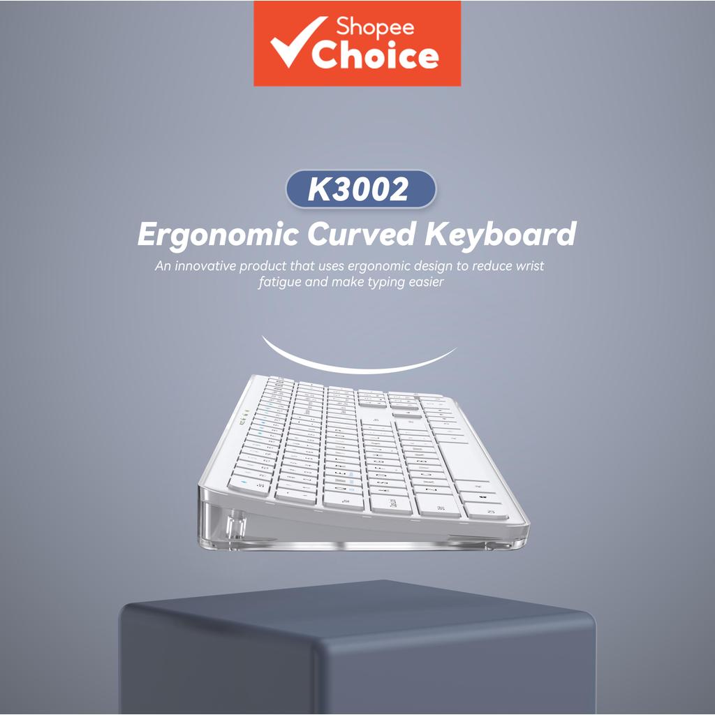 PC Transparent material Clear view Curved ergonomic Rechargeable Keyboard Tri Mode keyboard Connecti