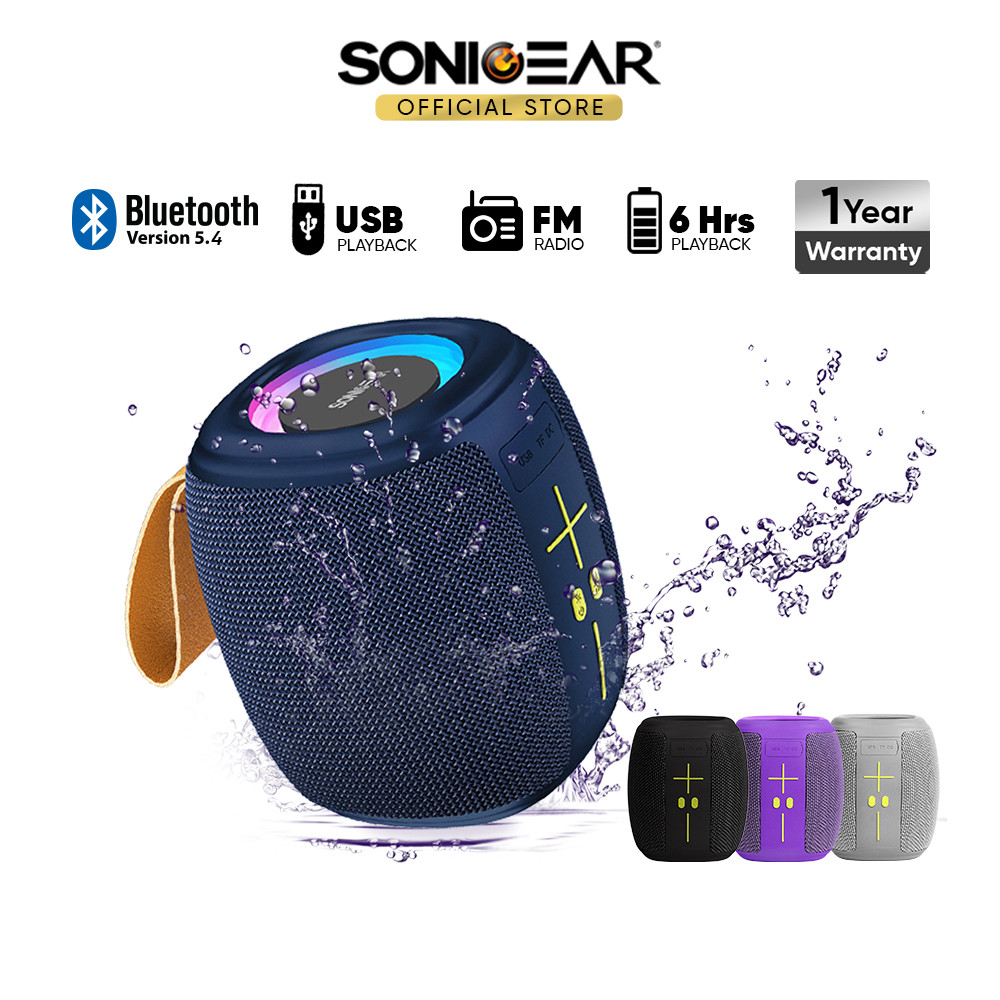 SonicGear SonicGo 5 Bluetooth FM Radio IPX 4 Portable Speaker | 6 Hour Playtime