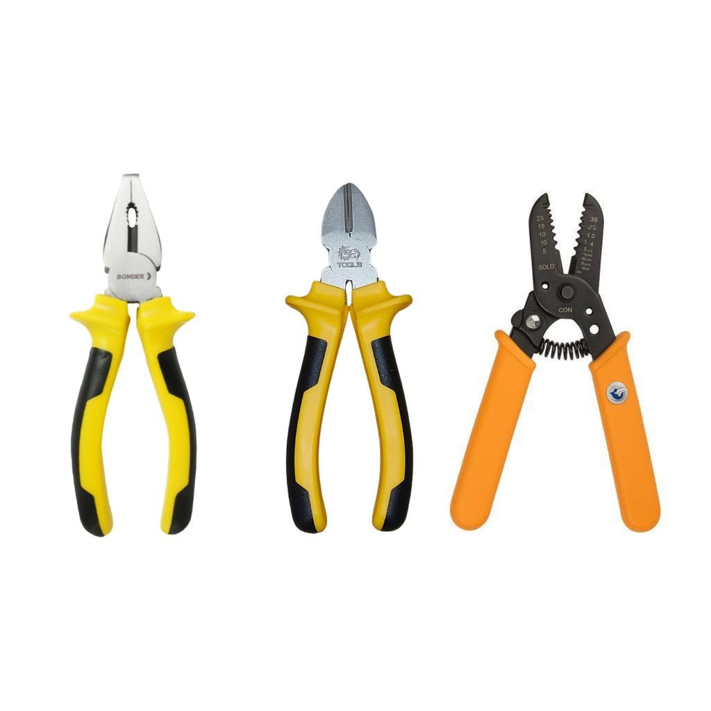 Conjunto de 3 Alicates:  Alicate Universal + Alicate Corte + Alicate de Fio