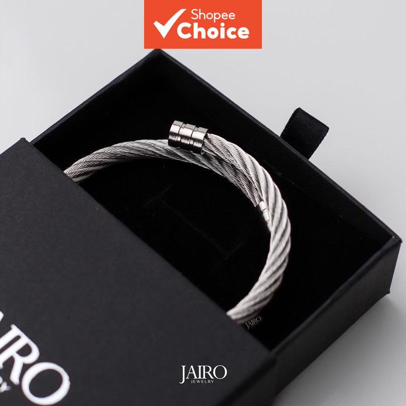 Silver stainless steel cable bracelet, adjustable size (no box included)