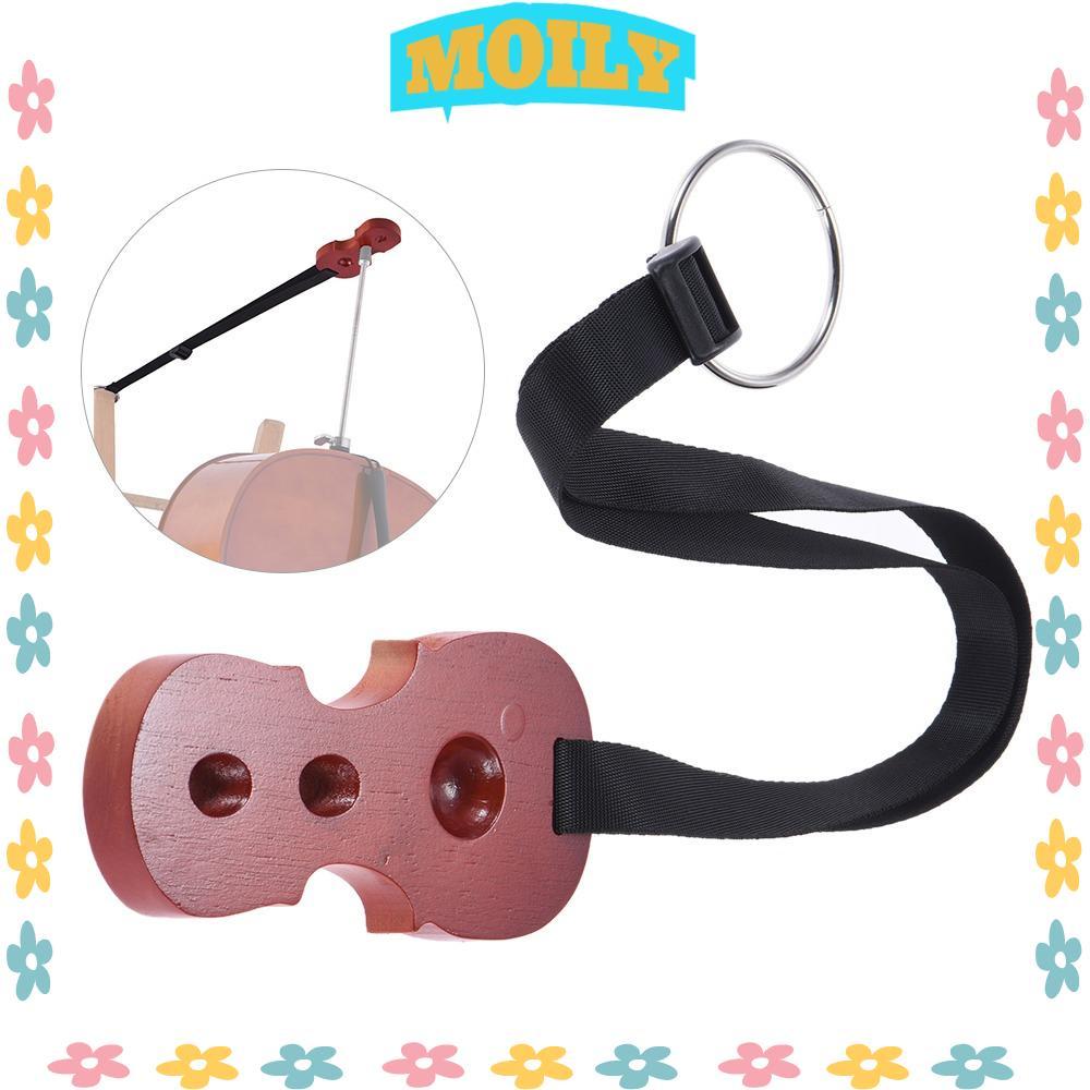MOILYPH Cello Endpin Stopper, Rosewood Color Solid Wood Non-Slip Endpin Rest, Non-Slip 3 Holes Desig