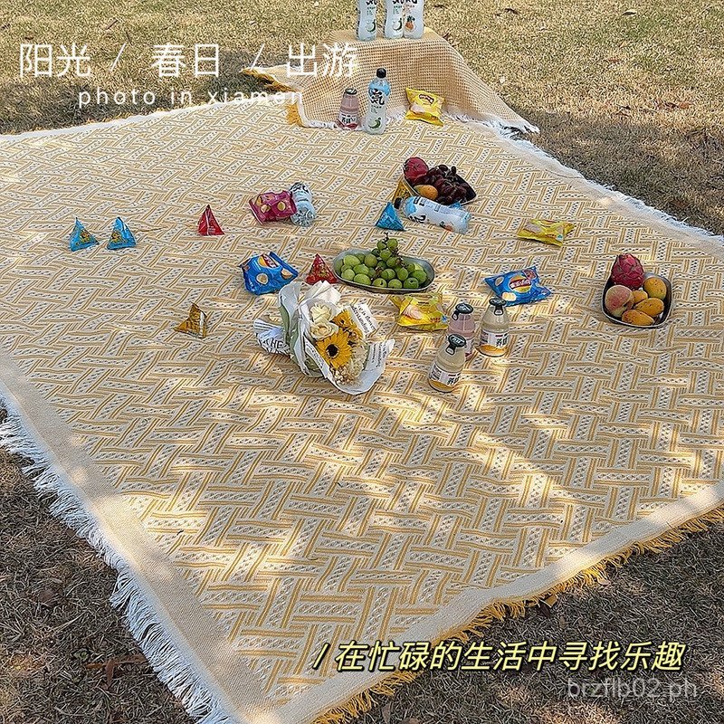 Outdoor picnic mat, French-style tablecloth, photo prop, camping blanket, trunk mat, homestay table
