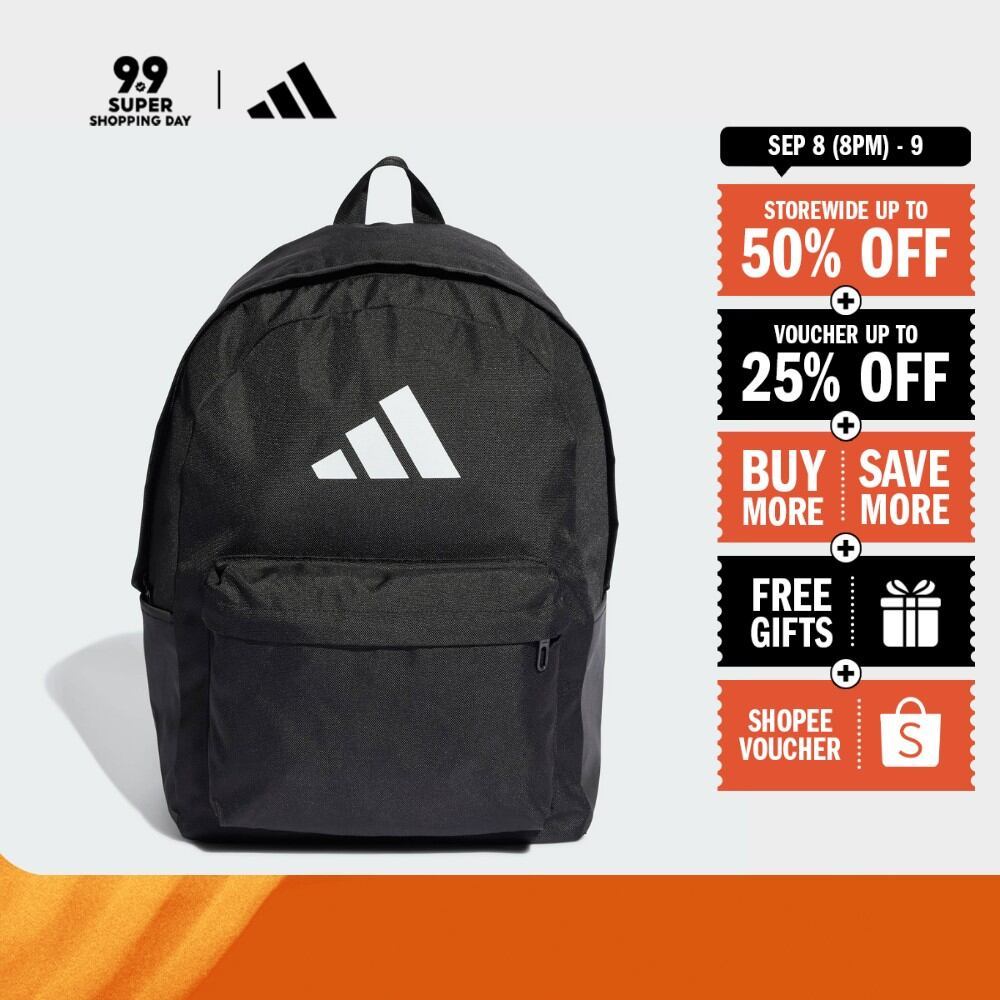 adidas Lifestyle Classic 3 Bar Logo Backpack Unisex Black JI6953